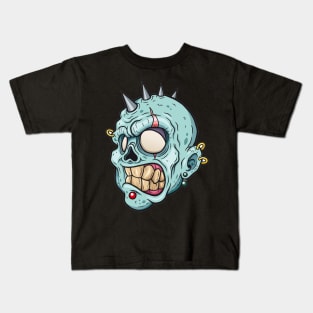 Zombie Punk - Scary Halloween Cartoon Art Kids T-Shirt